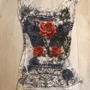 Guess brand embellished rhinestone tops